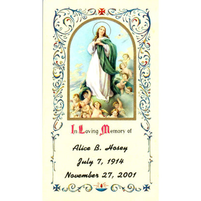 2001 Alice B. Hosey Funeral Prayer Card TH2-PC1