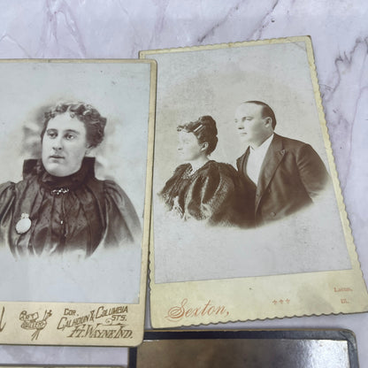 Lot of 5 Antique CDV Card Photos Marked "Anna Burris" Fort Wayne IN Area TK3