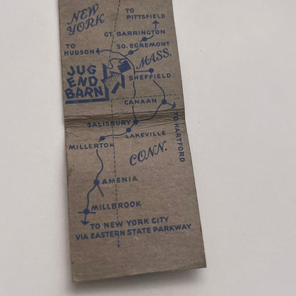 Jug End Barn in the Berkshires  Vintage Matchbook Cover TB8-MB-4