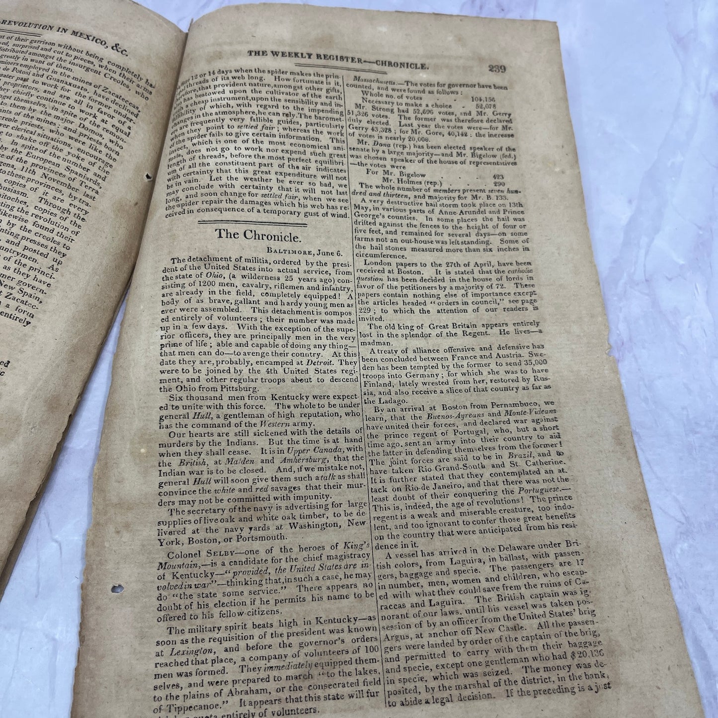 Baltimore Weekly Register May 1812 Supplement to #39 Relations With France AF9-9