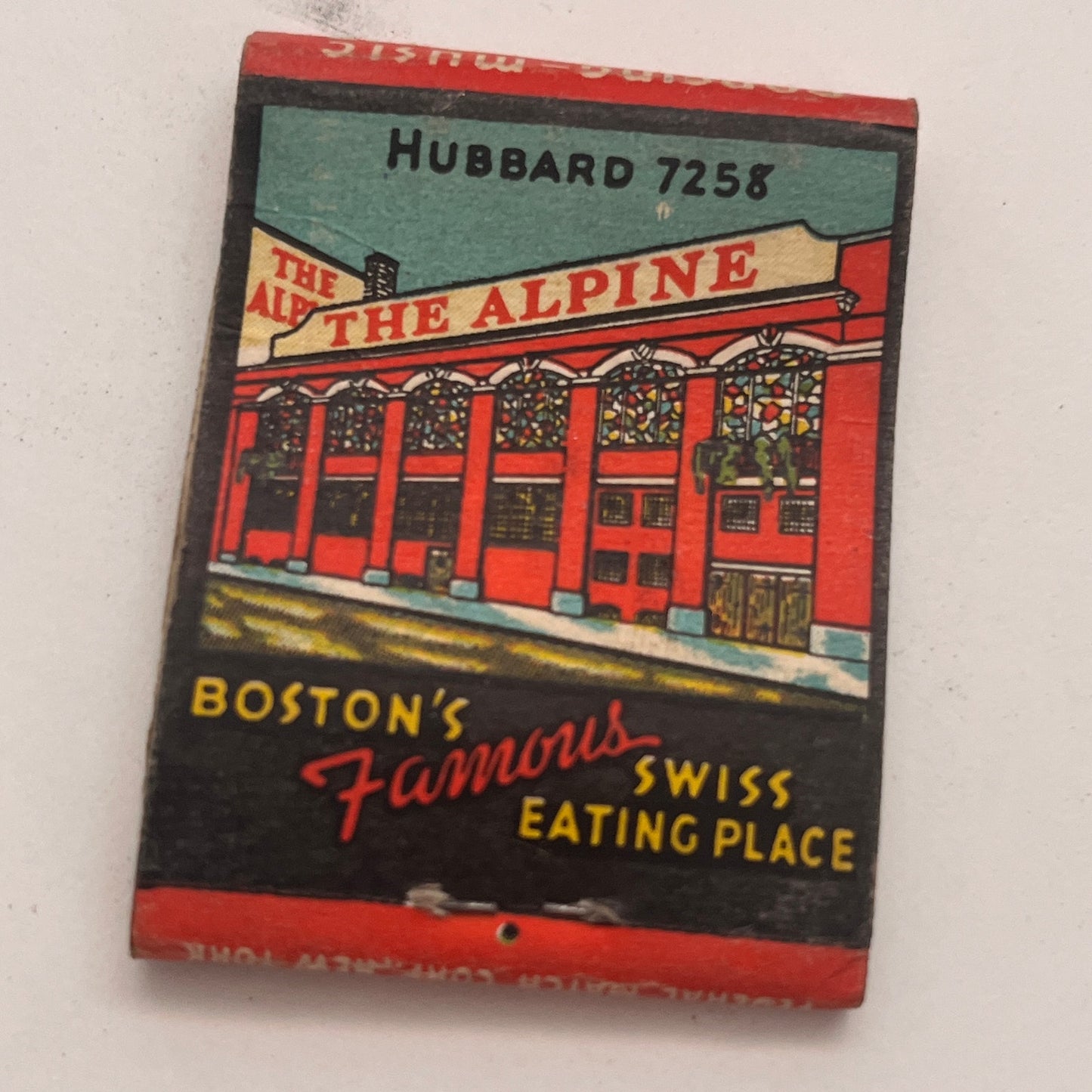 The Alpine - Boston's Famous Swiss Eating Place Matchbook Cover TB8-MB2-4