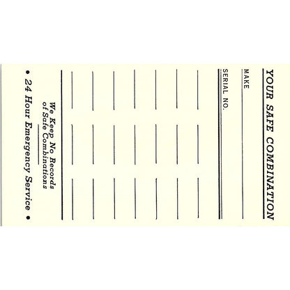 Master Locksmiths and Safesmiths Long Beach CA Vintage Business Card SB4-B3