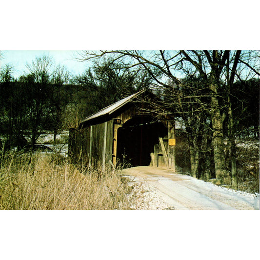 Armstrong Mill Bridge #12 Jefferson Twp Cambridge OH Covered Bridge Postcard PC3