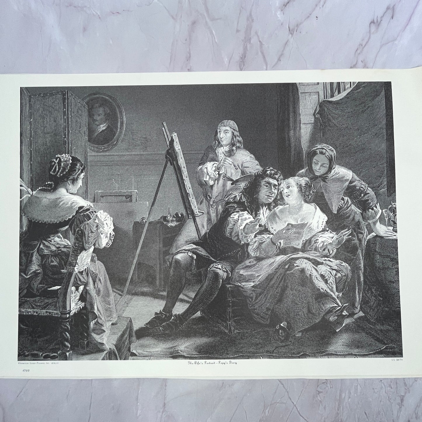 The Wife's Portrait Pepy's Diary S.S. Smith Engraving 11x17" Art Print V21