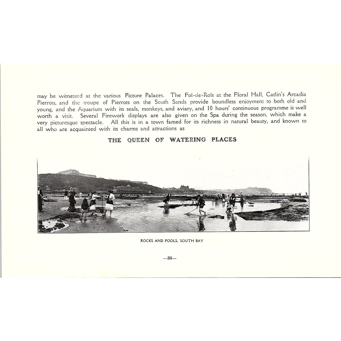 Valley Park / South Bay Pools Double Sided Scarborough c1910 Photo Print AF3-8