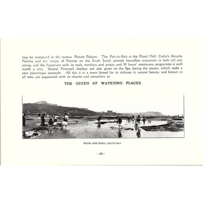 Valley Park / South Bay Pools Double Sided Scarborough c1910 Photo Print AF3-8