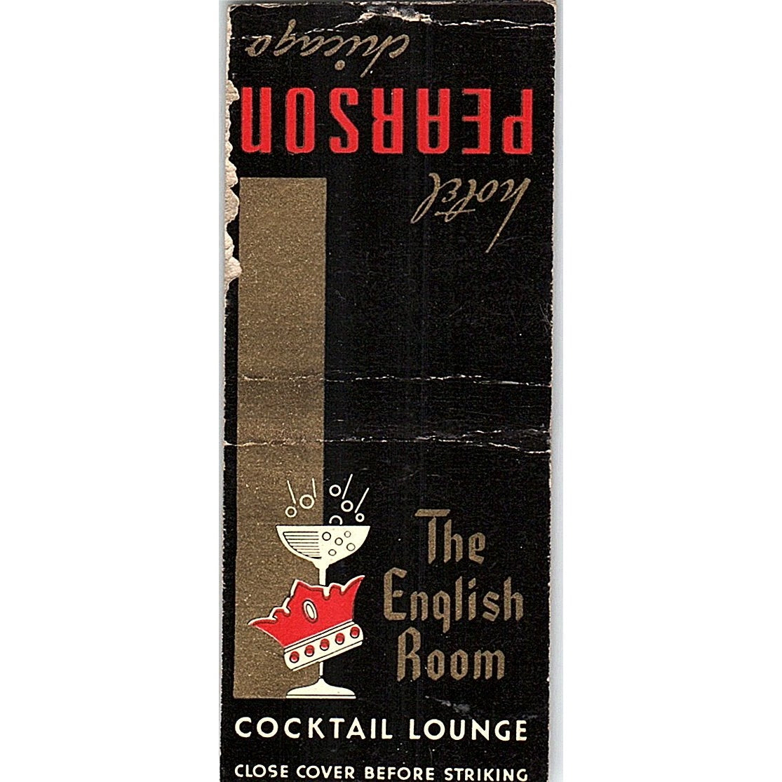 Hotel Pearson English Room Chicago Vintage Matchbook Cover SF3-Y5