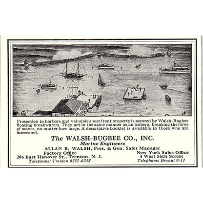 Walsh-Bugbee Co Inc Marine Engineers Allan B Walsh Trenton NJ 1932 Ad AG2-M19