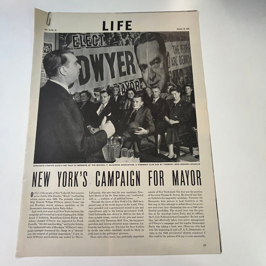 1945 New York's Campaign for Mayor 4 Pages 1940s WWII Era Article V29-5