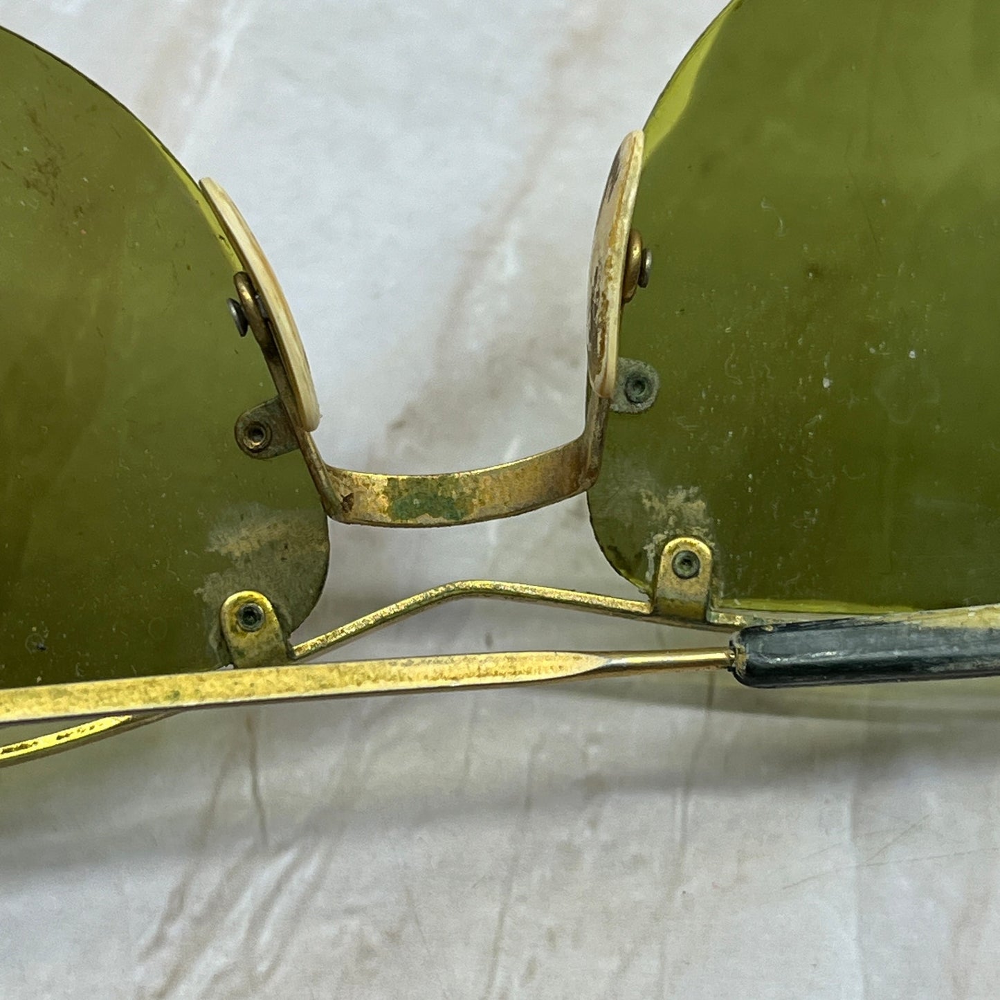 Vintage Rimless Brass Tone Sunglasses Eyeglasses Frames SF4