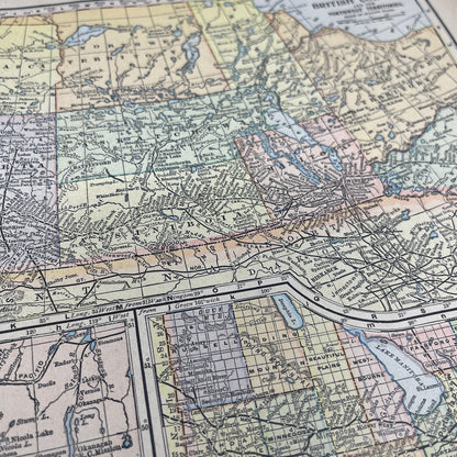 1899 Map of Manitoba British Columbia Northwest Territories Map Engraving FL6-8