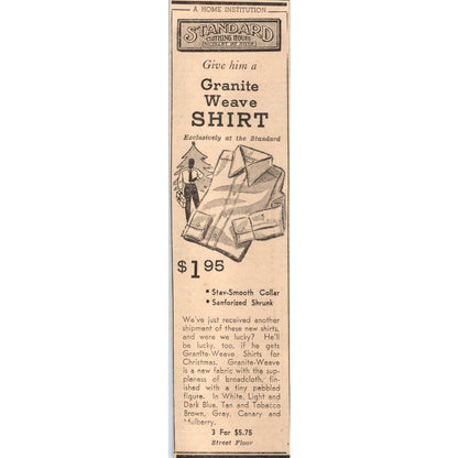Standard Clothing House Nicollet 2x5" 1935 Minneapolis Journal Advert AE7-N1