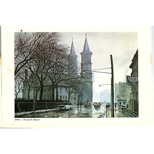 Church of the Assumption Saint Paul MN Francis R Meisch Vtg Art Print 7x10 V6