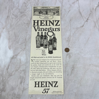 Heinz 57 Vinegars 1918 Magazine Ad FL6-10