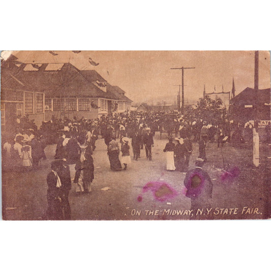 1907 Midway NY State Fair Alonzo Bliss Co Booth Vintage Postcard PD1