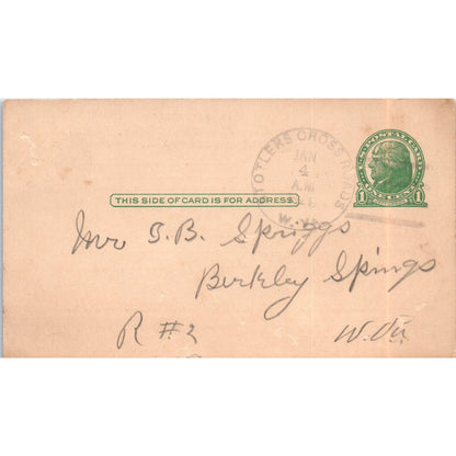 1929 Washington Camp No. 33 of Stotlers Cross Roads WV Bill Card D21