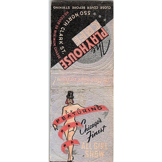 The Playhouse Cafe 550 N. Clark St. Chicago Pinup Vintage Matchbook Cover SC7-Y8