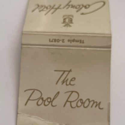 The Pool Room Colony Hotel Palm Beach FL Vintage Matchbook Cover TB8-MB-4