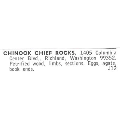 Chinook Chief Rocks Richland Washington 1972 Ad AF8-S24