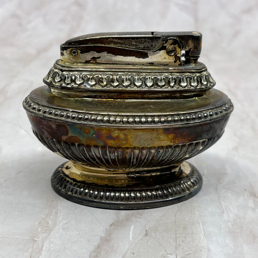 Vintage Art Deco Ronson Queen Anne Silver Plate Table Lighter TL31