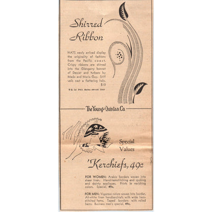 The Young-Quinlan Co Sheared Kerchiefs 4x8 1935 Minneapolis Advertisement AE7-N9