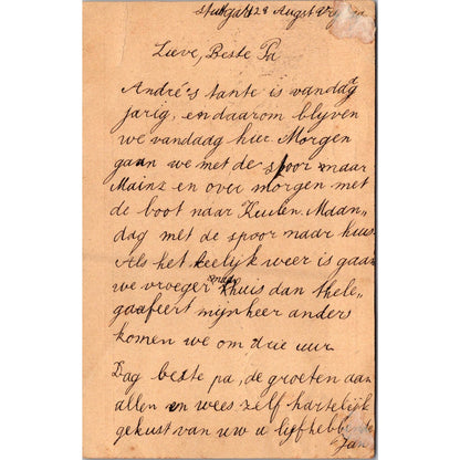 Lieve Stuttgart Amsterdam 1885 German Reich Postcard P5-12