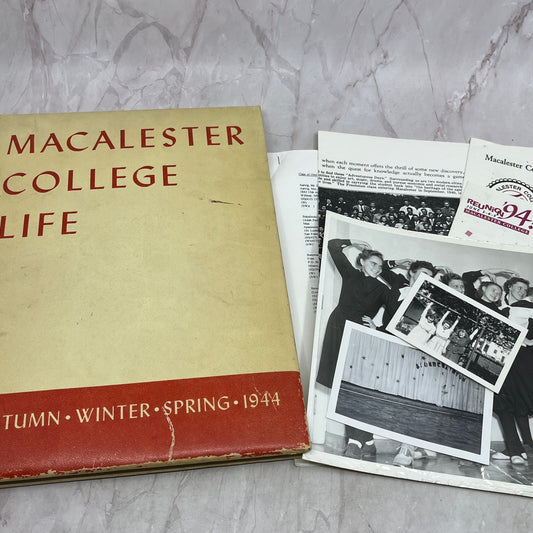 Macalester College Life 1944 Yearbook With Pictures & 50th Reunion Papers TH2