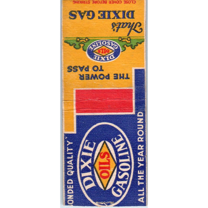 Dixie Oils Gasoline Milan Oil Co Athens WI Vintage Matchbook Cover SD2-Y5