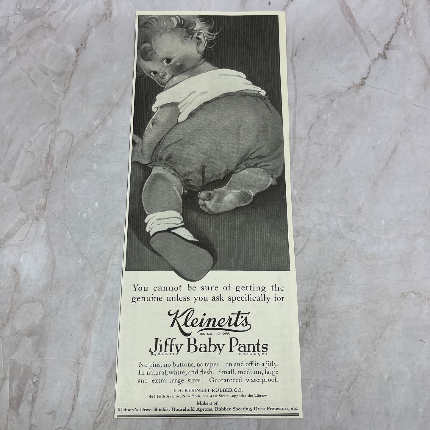 Kleinert's Jiffy Baby Pants I.B. Kleinert Rubber Co NY 1924 Magazine Ad FL6-11