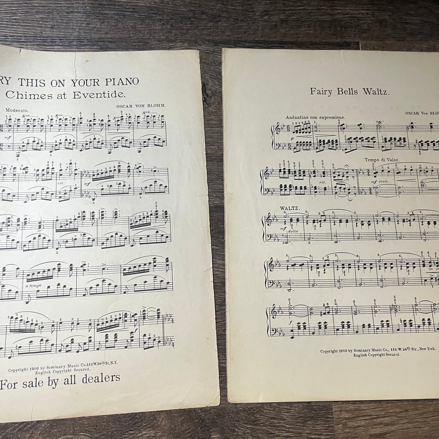 Teaching Pieces by Oscar Von Bloom Fairy Bells Waltz 1906 Sheet Music V13