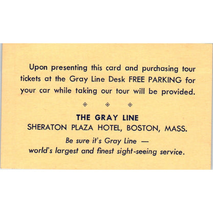 Vintage Gray Line Sightseeing Tour Card Cranberry Motel Manomet MA TH9-CB