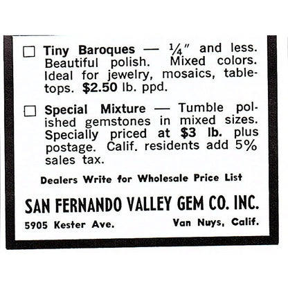 Jim Kesterson Findings Lapidary Supply Millville NJ 1972 Ad AF8-M1