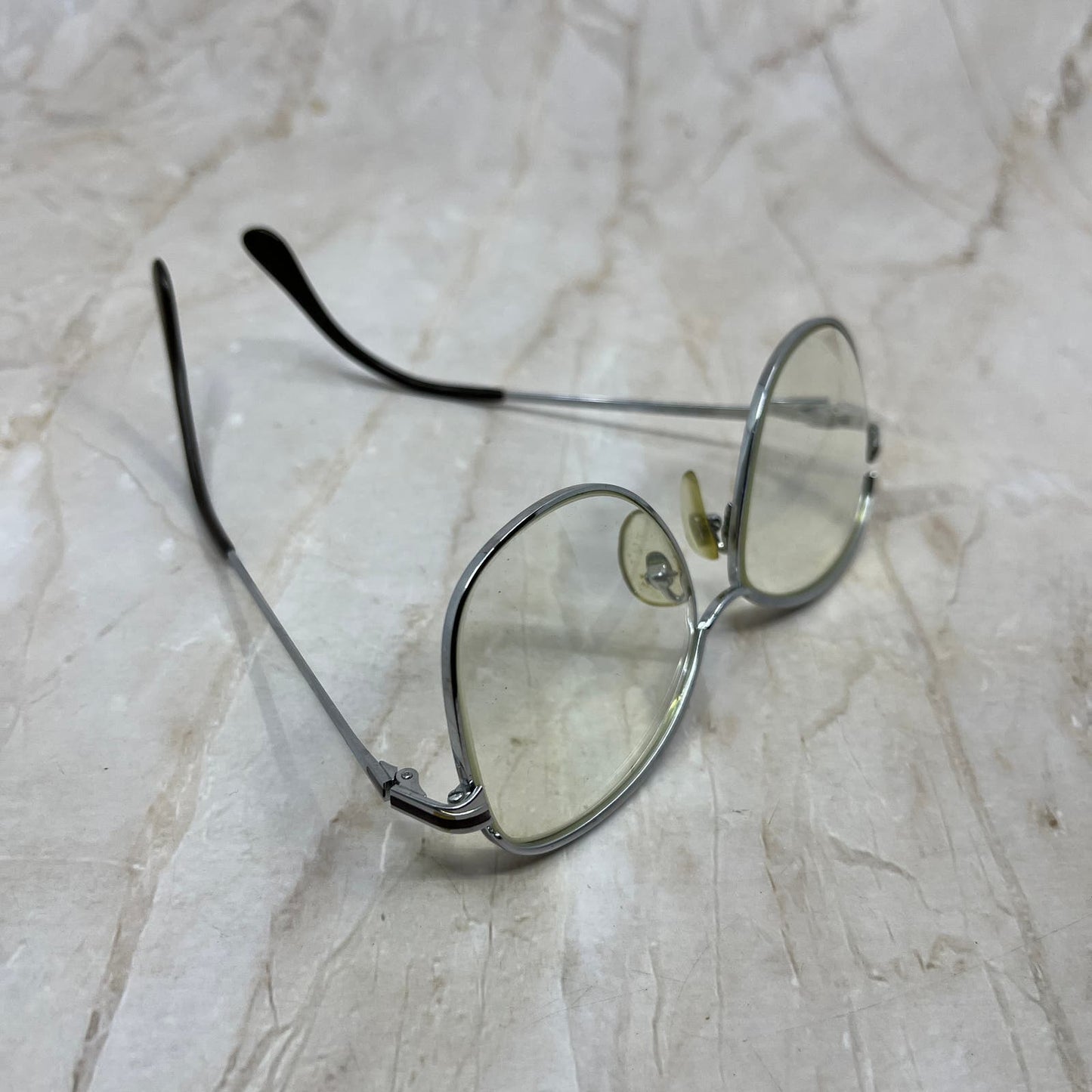 Retro Silver Tone Brown Trim Ladies' Eyeglasses Frames TD5G1-11