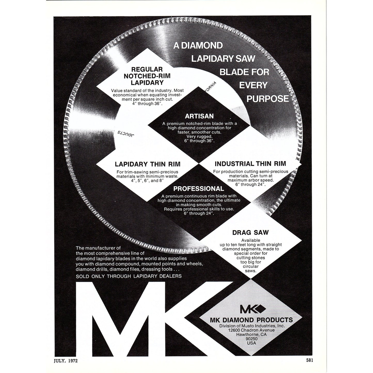 MK Diamond Products Hawthorne CA 1972 Ad AF8-3
