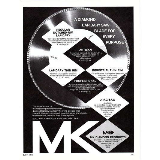 MK Diamond Products Hawthorne CA 1972 Ad AF8-3
