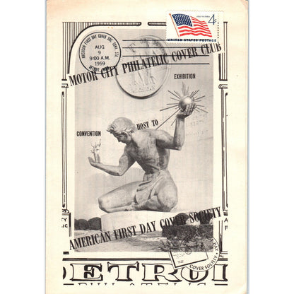 1959 Motor City Philatelic Cover Club Exhibition Leaflet AE9-X3