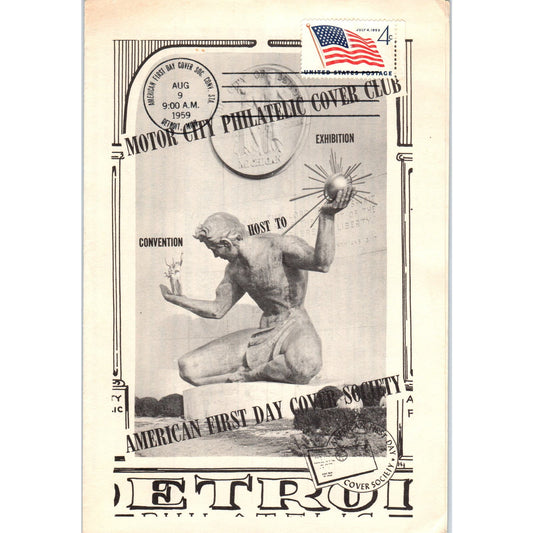 1959 Motor City Philatelic Cover Club Exhibition Leaflet AE9-X3
