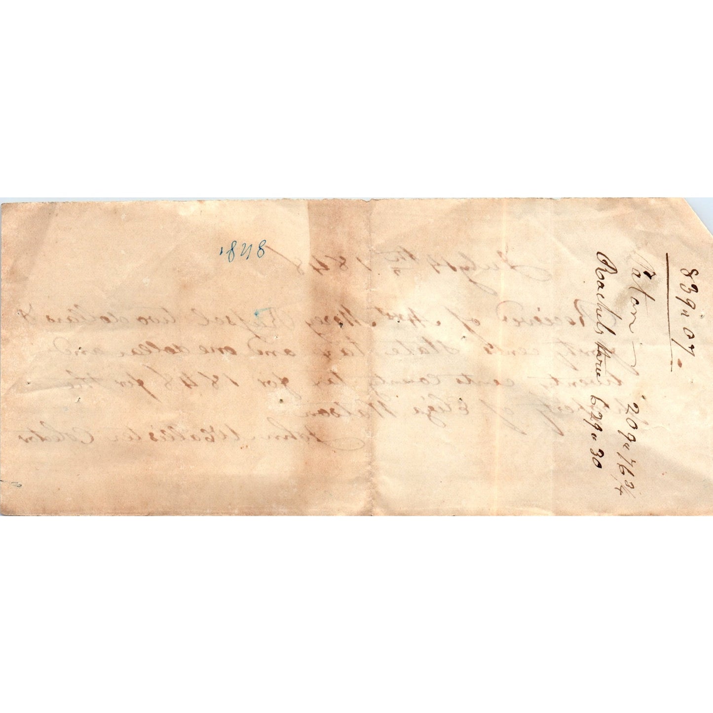 1848 Original Handwritten Letter Eliza Watson Tax Receipt John McAllister D18