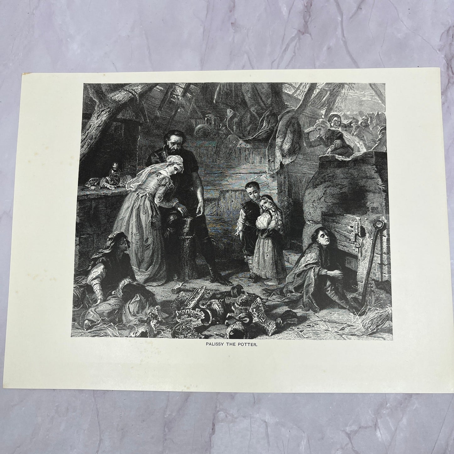 Palissy the Potter Antique 8.5x11.5" Engraving Art Print V20