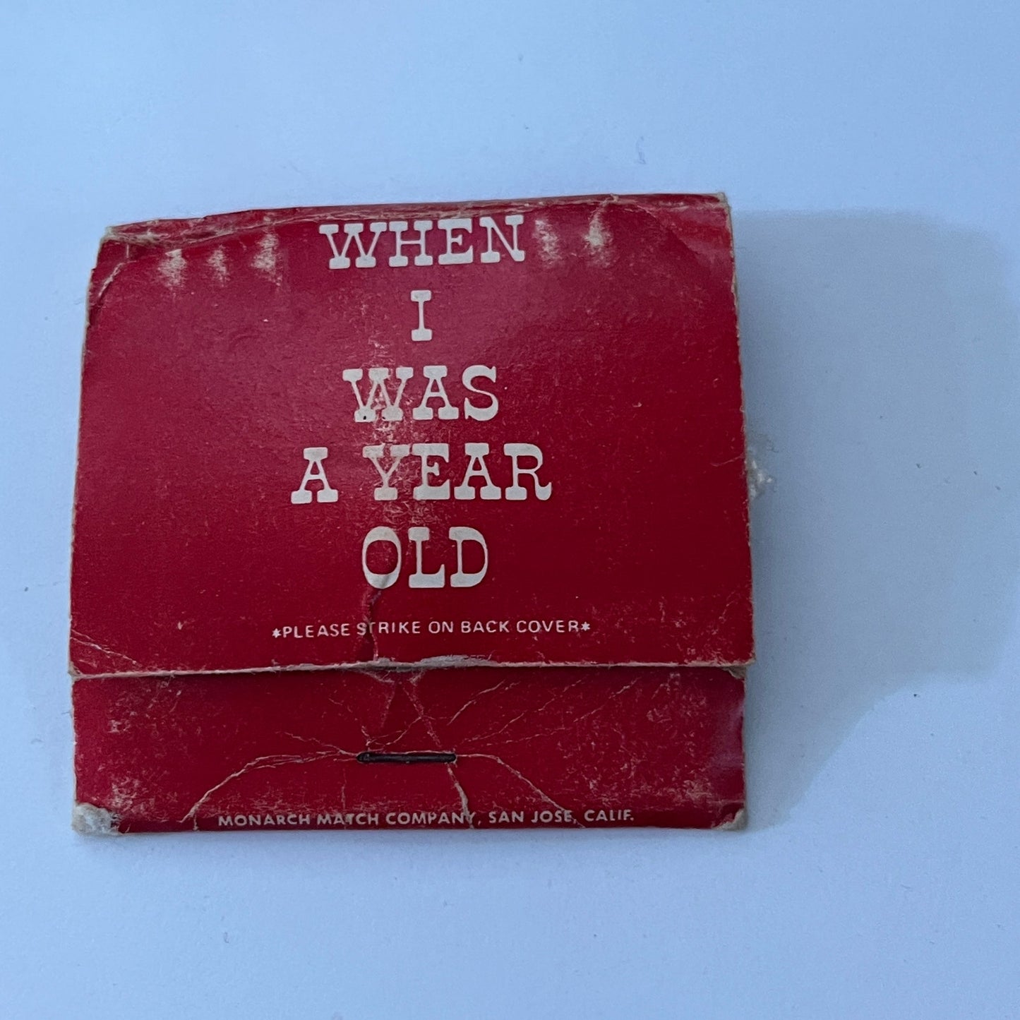 When I Was a Year Old... Naughty Novelty Vintage Matchbook SC4-R8