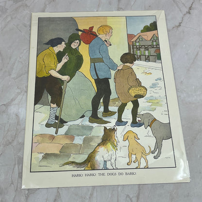 Hark Hark The Dogs Do Bark Mother Goose Vintage Print Blanche Wright FL6-9