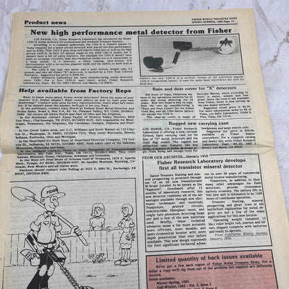 1988 Vol 4 No 2 Fisher M-Scope World Treasure News Newspaper Metal Detectors M20