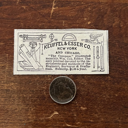 Keuffel & Esser Co NY The Compass Illustrated Original Advertisement AD8-P29