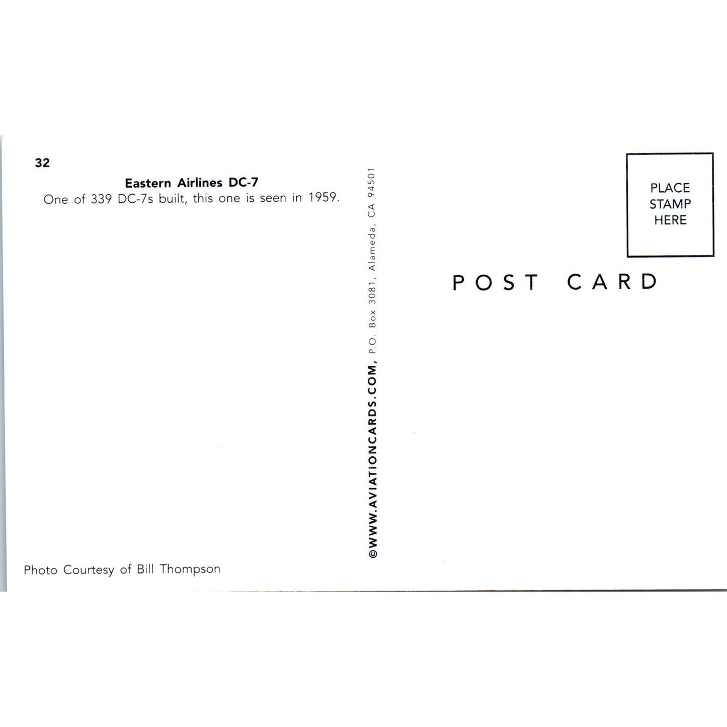 Eastern Airlines DC-7 Vintage Postcard PC19