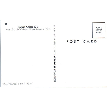 Eastern Airlines DC-7 Vintage Postcard PC19