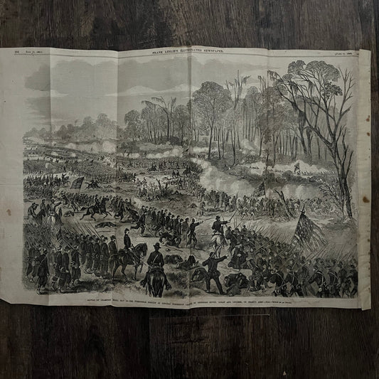 Battle of Champion Hill General Grant Army Original 1863 Civil War Engraving C22