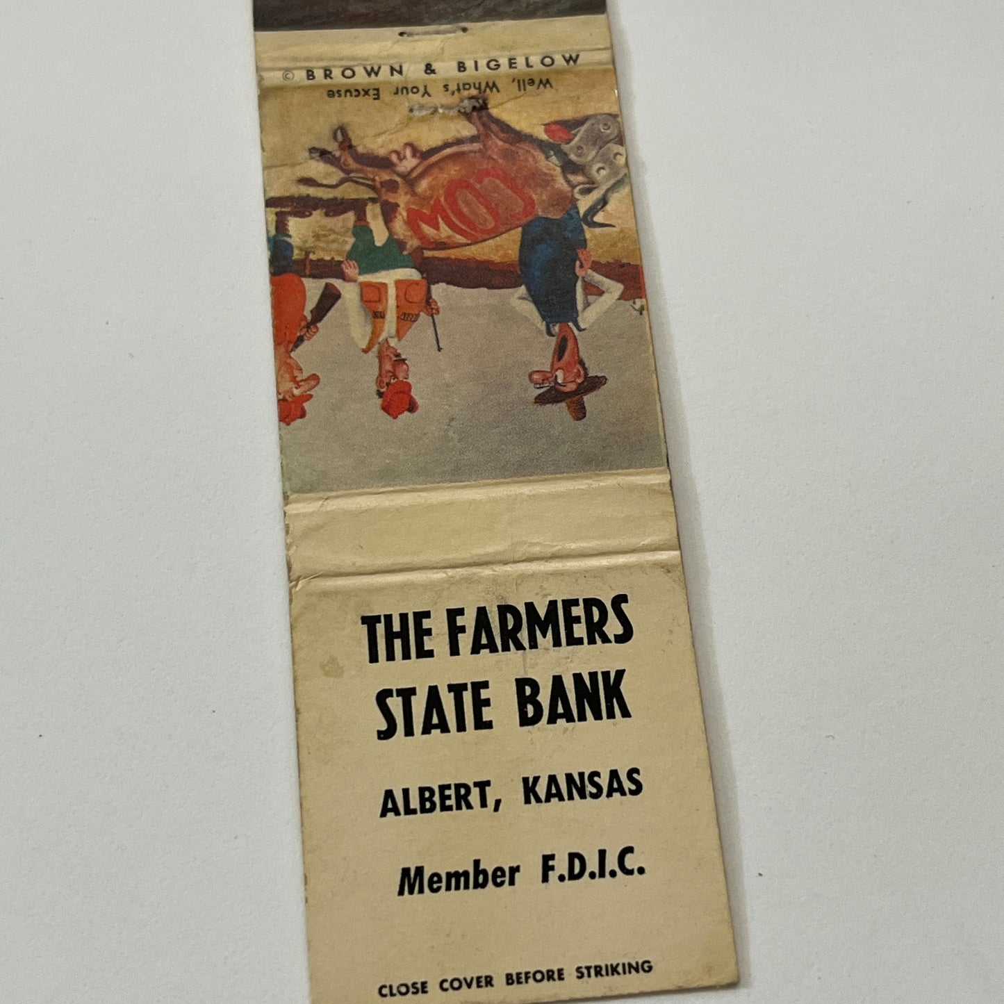 The Farmers State Bank Albert Kansas Vintage Matchbook Cover TB6-MB1-14