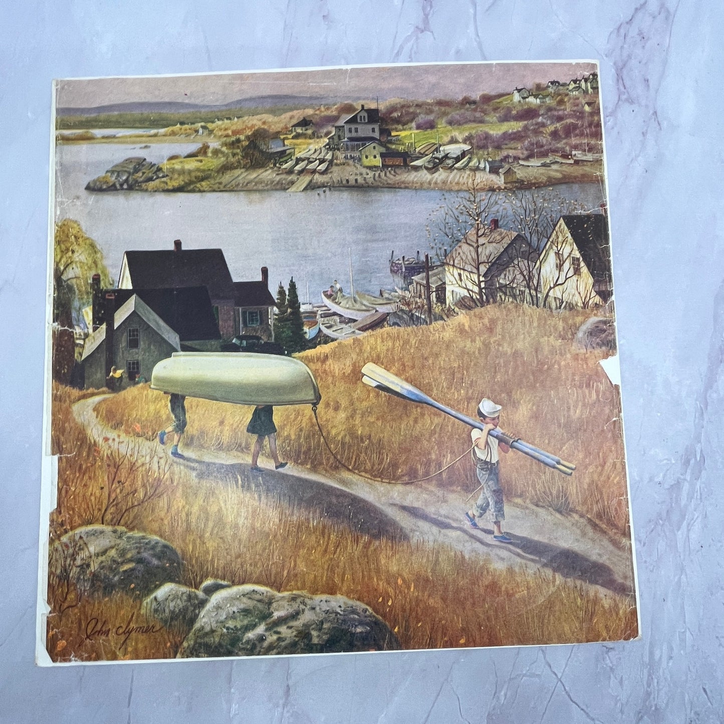 Children With Rowboat - John Clymer 10x11" Art Print V22