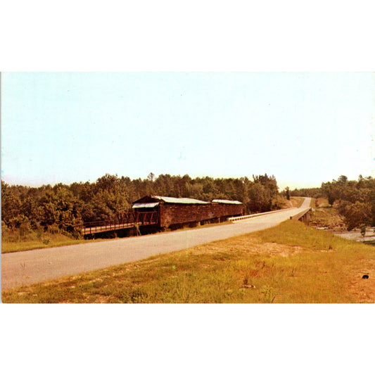 Miller Bridge Dadeville Alabama Covered Bridge Postcard PB13