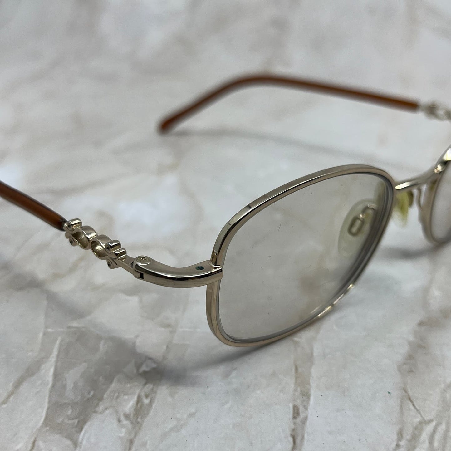 Gold Tone Oval Sunglasses Eyeglasses Frames TE9-G6-9
